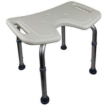 Banqueta de Baño Bahía con Altura Regulable, Asiento en U y Conteras Antideslizantes - Mobiclinic