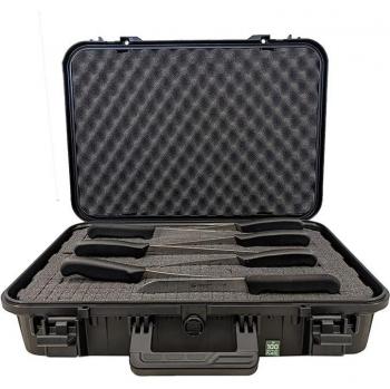Maletín Sanelli Ambrogio Compacto con 9 Cuchillos Supra y 5 Accesorios, Mango Ergonómico, Color Negro