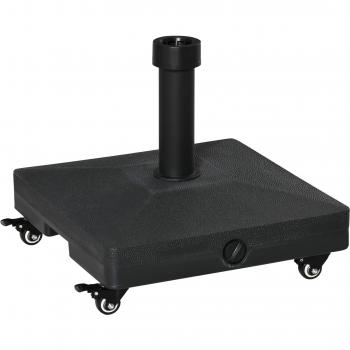 Base de sombrilla Outsunny rellenable 4 ruedas negro 45x45x39 cm