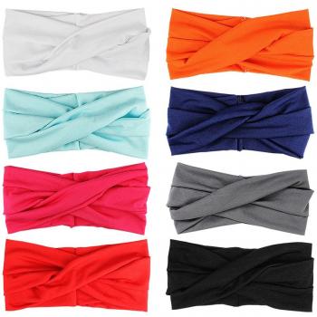 HBF 8 Piezas Turbante Para Mujer Color Puro Venda De Pelo Diadema Accesorios Para El Cabello