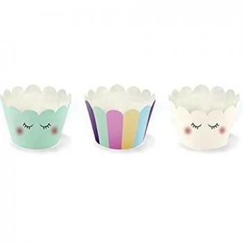 6 Wrap à Cupcakes Motifs Licorne