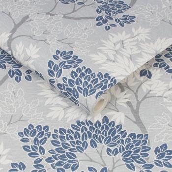 Papel Tapiz Floral Lykke Tree Marino - 10m