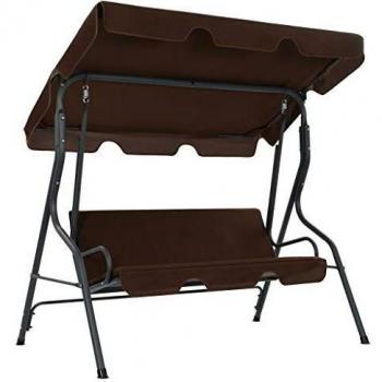 Garden Swing Bench Coffee Color 170x110x153 cm
