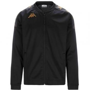 Sudadera Kappa Giullio Unisex con Cremallera Completa Negra y Gris para Niños de 6 Años