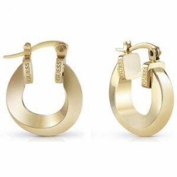 Pendientes Aros de Acero Inoxidable Lisos con Logo Guess Mujer HOOPS DON'T LIE JUBE01485JWYGT-U