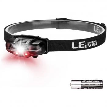 LE Linterna Frontal LED Potente Super Ligero, 4 Modos de luz 100lm, Resistente al Agua, Linterna de Cabeza para Acampada, Ciclismo, Correr, Caminata, Casco, etc.
