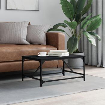 Mesa de centro de madera de ingeniería 75x50x35 cm en color negro, roble sonoma y roble ahumado, ideal para salón o comedor como mesita auxiliar o mesa de café