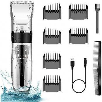TOPERSUN Cortapelos Profesional Impermeable IPX7 Eléctrico Hombres Cortadoras de Pelo Kit de Corte de Pelo de Poco Ruido para Adultos y Familias