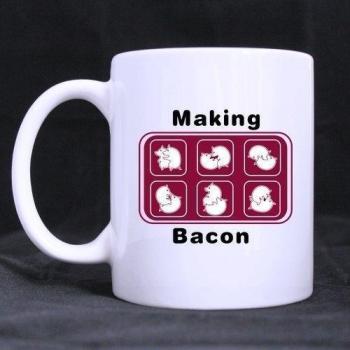 Regalo gracioso - carcasa Pig - para diseño de tocino taza de café, taza de té, de cerámica tazas de Material, de color blanco 11 oz
