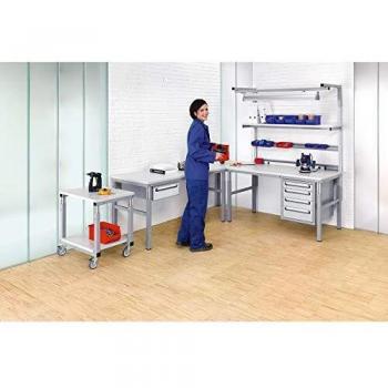 Puesto de trabajo modular RAU 603795, altura regulable manualmente de 650 a 1000 mm, dimensiones 1800 x 700 mm