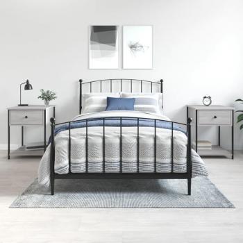 Mesita de noche de madera de varias capas Sonoma gris 44x45x58 cm (2 piezas)