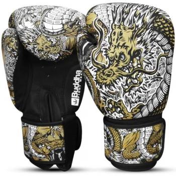 Buddha Fight Wear Fancy Dragon White Muay Thai Boxing Gloves