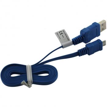 OTB Cable de datos micro USB, cable plano azul 0,95 m