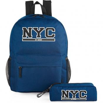 SKPAT - Mochila Hombre Casual con Estuche - Navy Blue