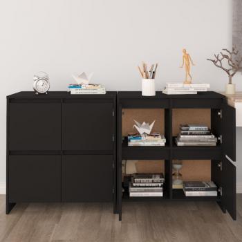 Aparadores 2 unidades madera multicapa negro 70x41x75 cm