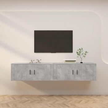 Mueble TV 2 piezas gris hormigón 100x34,5x40 cm Vidaxl