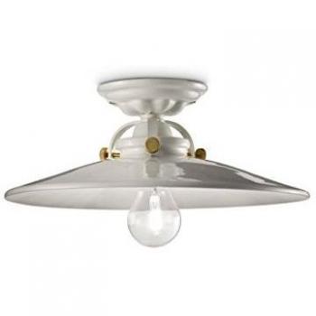 Plafón Retro Cerámico Blanco C105, 42 cm, E27