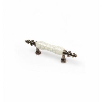 Tirador de Porcelana y Zamak 64mm Craquelé-Cuero Viejo Art. 836