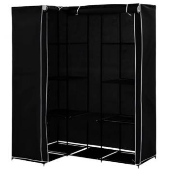 Armario Organizador de Tela para Rincones 128 x 45 x 170 cm, Almacenamiento de Tela no Tejida, Ideal para Dormitorio y Zapatero