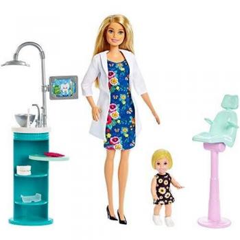 Barbie Quiero Ser Dentista muñeca con muñeca bebé y accesorios, regalo para niñas y niños 3-9 años