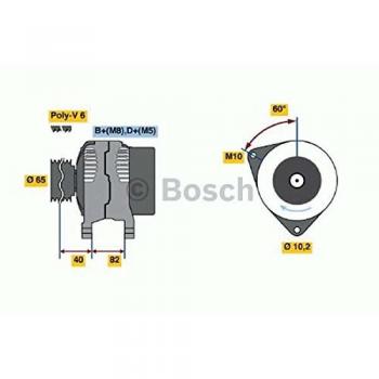 Alternador Bosch 0 986 038 180 - 120 A, 14 V, compatible con Audi A4 B5, A6 C5 y Volkswagen Passat B5