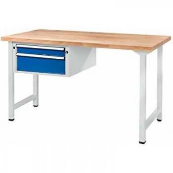 Banco de trabajo modular ANKE con 2 cajones, 1500 mm de ancho, madera de haya maciza