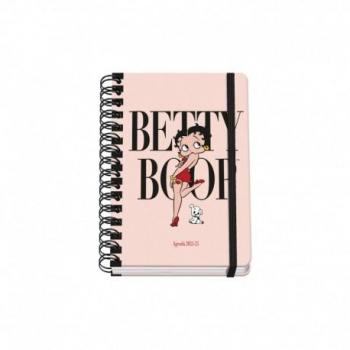 Agenda Escolar Dohe Betty Boop Espiral Wire-o A5 - Día Página - Papel 80g/m2 - Cubierta de Cartón Plastificado - Cierre con Goma Elástica