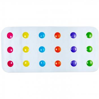 Munchkin Dandy Dots Colourful Children’s Non Slip Bath Mat/ Baby Bath Tub Mat/ Bathroom Mat with suction cups, Multi Colour, 77.5 x 36.2 cm