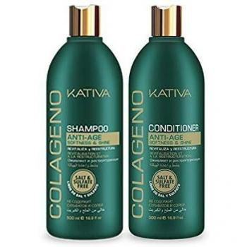 Kativa Colágeno Acondicionador Anti-Age Revitalizante 500 ml | Reestructura, Aporta Brillo y Suavidad | Cabello Débiles y Finos| Acondicionador Pelo | Proteínas de Colágeno