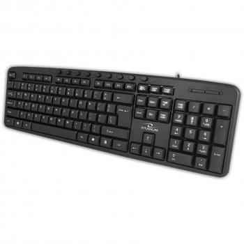 Teclado Multimedia USB Titanum TK111 en idioma inglés, color negro