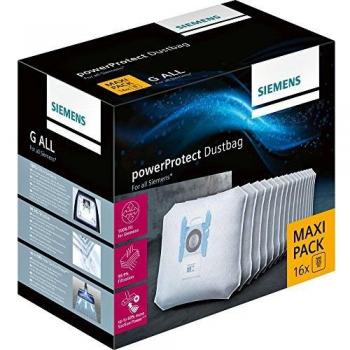 Siemens PowerProtect aspiradora Unidades, con Cierre, aptas para Todas Las Series Excepto VS08, VS01, 16 Bolsas para Polvo