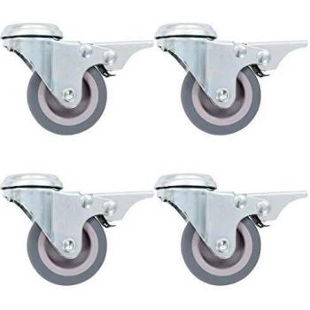 vidaXL Ruedas giratorias agujero pasador y frenos dobles 4 uds 50 mm