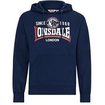 Lonsdale Sudadera con Capucha Ryde Azul Oscuro M