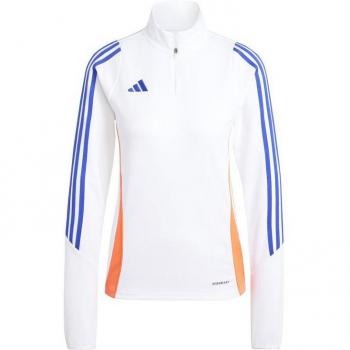 Sudadera de fútbol adidas Tiro 24 Training mujer blanco, camiseta de manga larga, diseño deportivo, tejido transpirable, ajuste cómodo