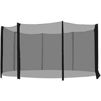 HOMCOM Red de Seguridad Pared Protectora Cama Elastica trampolín Redonda 8 Barras, diámetro ø 366 cm