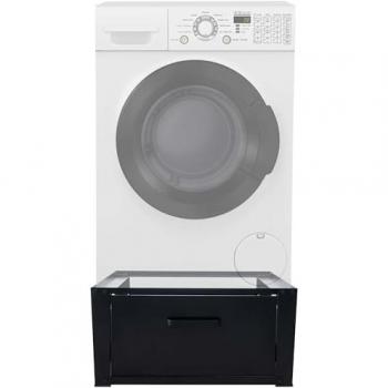 Base Metálica Folly para Lavadora con Cajón de Almacenamiento, Soporte hasta 150 KG, Color Negro