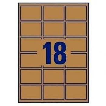 Avery Zweckform - Lote de 3 cajas de 360 etiquetas rectangulares kraft 62 x 42 mm, 100% reciclado