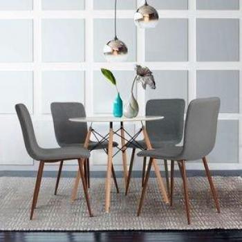 Mesa de comedor Tower forma circular blanco/haya 75xØ80 cm