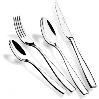 Cubertería Bra Parma, 24 Piezas, Diseño Elegante, Acero Inoxidable Pulido Brillante, Apto Lavavajillas
