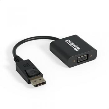 Plugable Technologies DisplayPort to VGA Adapter - Active DP/DP++ to VGA Converter - Compatible with Desktops Projectors PC with DP for 1080p VGA Resolution - Driverless with Latching DP Connector