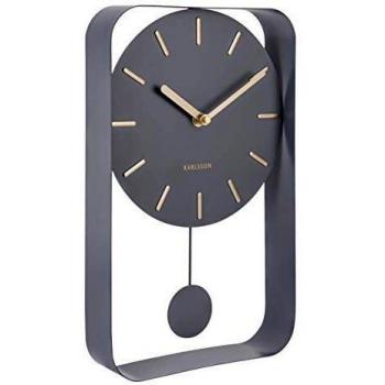 Reloj de pared de acero con péndulo Karlsson Pendulum Charm Small, diseño moderno, diámetro compacto, mecanismo de cuarzo preciso, acabado en metal resistente, estilo minimalista y elegante