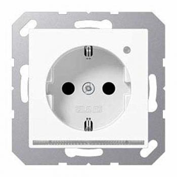 A 1520-O WW LNW - Socket outlet (receptacle) with Safety-Plus, orientation light, alpine white color