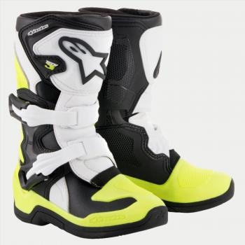 Botas de Motocross Alpinestars Tech 3S para niños - Negro Blanco Amarillo (Talla 33)