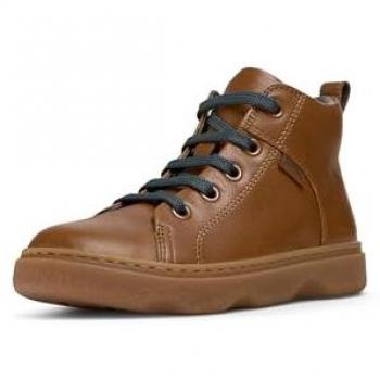 Botines Camper Kiddo para Niños - Piel Lisa Marrón, Talla 37