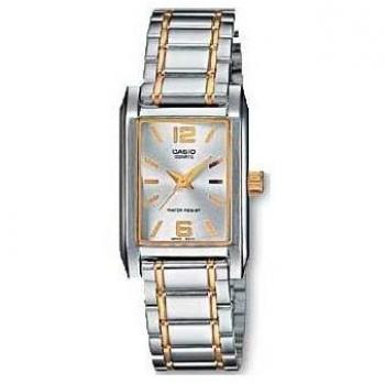 Reloj Casio para Mujer LTP-1235SG-7A con Correa de Acero Bicolor y Esfera Plateada