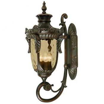 Lámpara de pared Philadelphia 64 cm, bronce antiguo, grande, IP44, E14