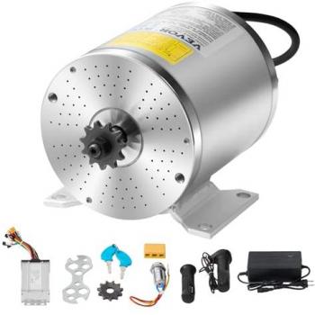 VEVOR 500W Brushless Electric Motor Kit - 36V 3000RPM with Speed Controller and Throttle Grip for Go Karts, E-Bikes, Motorcycles, Scooters