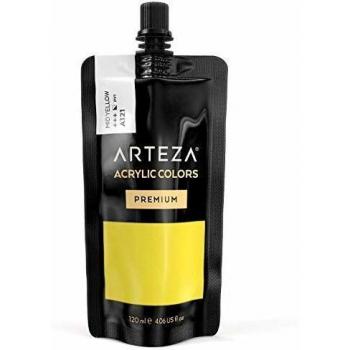 ARTEZA Pintura acrílica para manualidades y arte | Tubo de 120 ml | Acrílico de color Amarillo Mediano