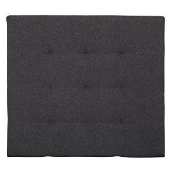 Cabecero Tapizado en Poliéster con Pliegues - Color Negro - 160 x 80 cm