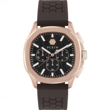 Philipp Plein Spectre Chrono Watch Brown Silicone Band - Men's One Size